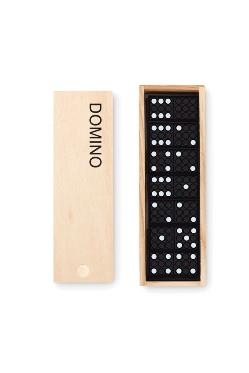 Jeu de domino dans une boite