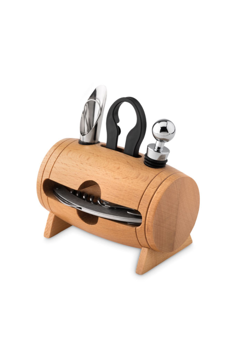 4 accessoires à vin en tonneau
