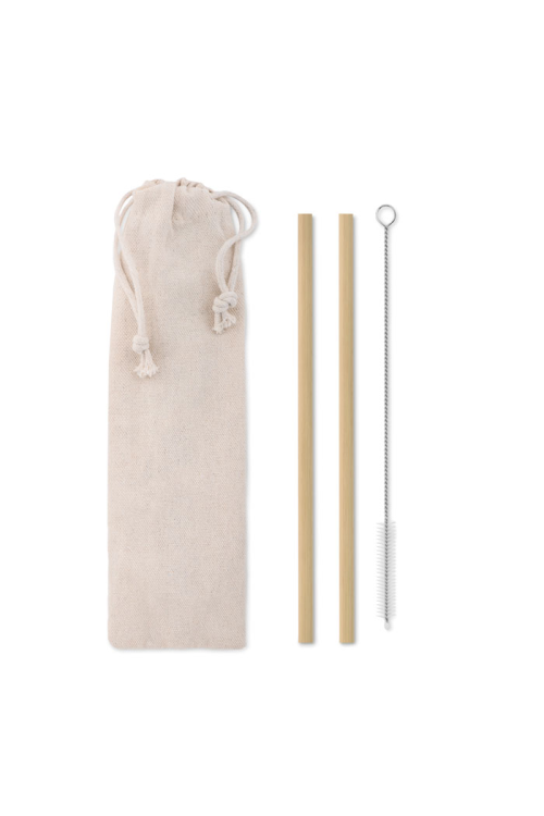 Paille bambou avec brosse.