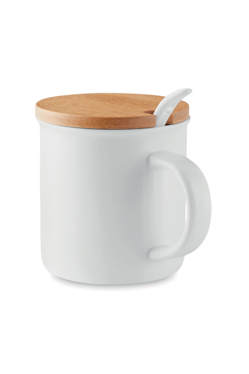 Mug porcelaine avec cuillère