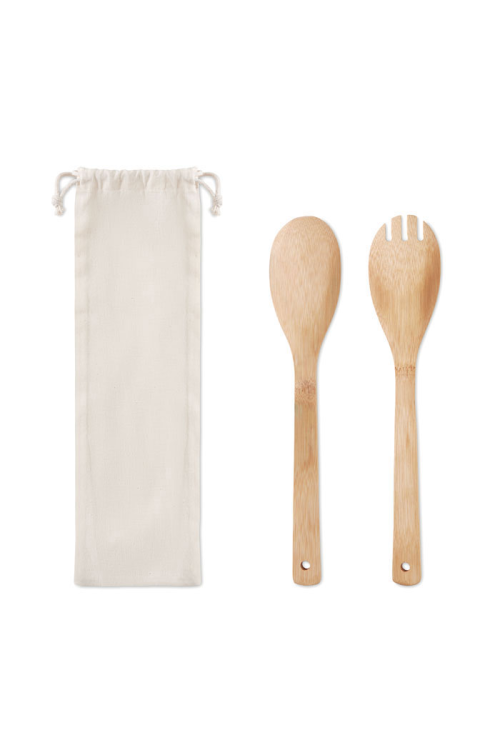 Couverts à salade en bambou