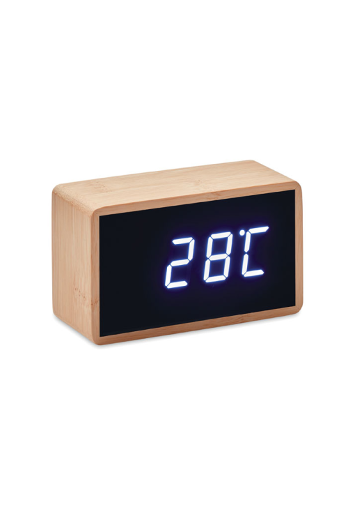 Réveil LED boîtier en bambou