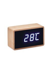 Réveil LED boîtier en bambou