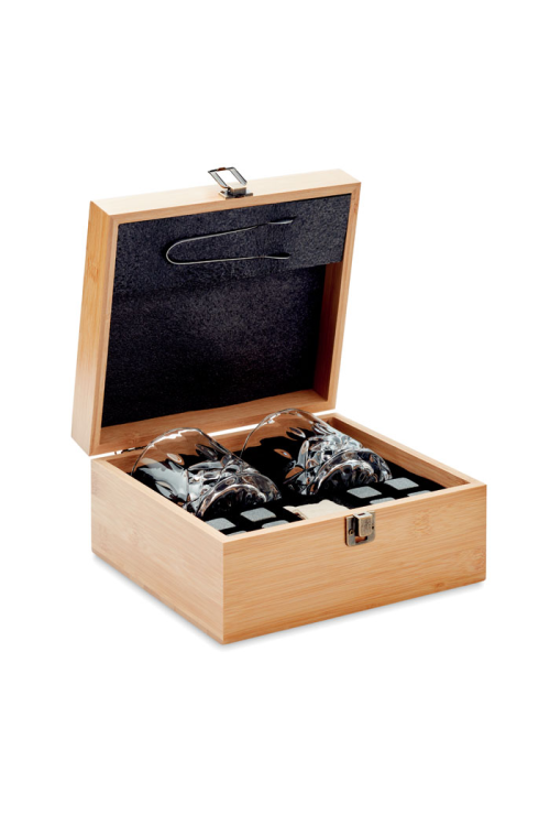Set whisky avec boîte bambou
