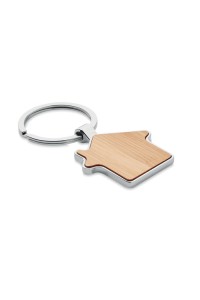 Porte-clés maison métal bambou