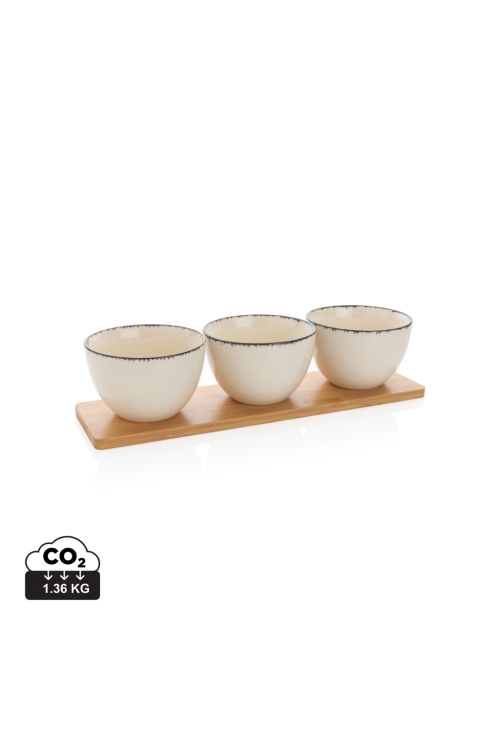 Set 3 bols de service avec plateau en bambou Ukiyo