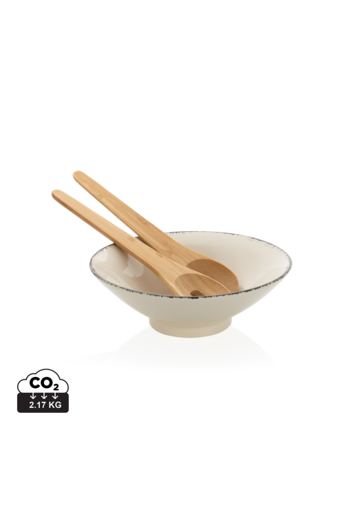 Saladier avec couvert à salade en bambou Ukiyo