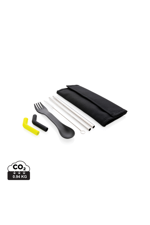 Set pailles 2 pcs et couverts Tierra