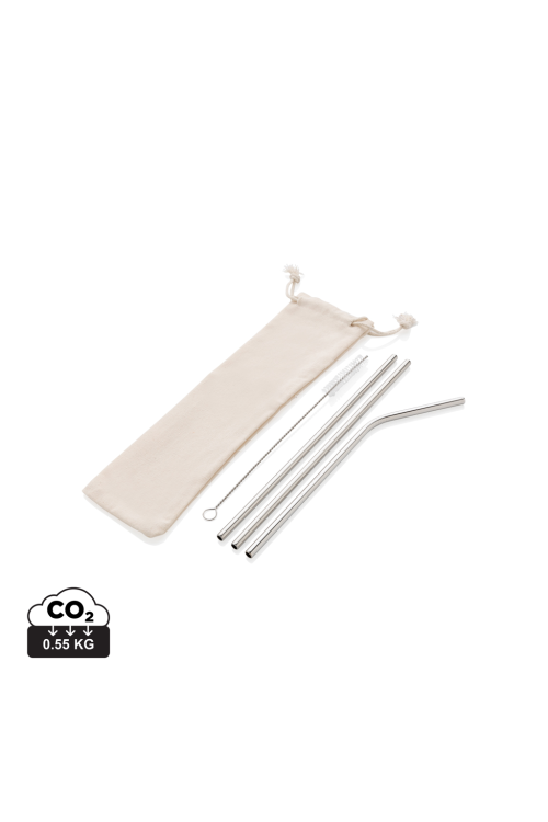 Set de pailles en acier inoxydable