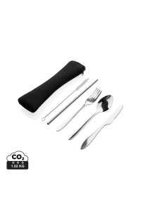 Set de 4 couverts réutilisables en acier inoxydable