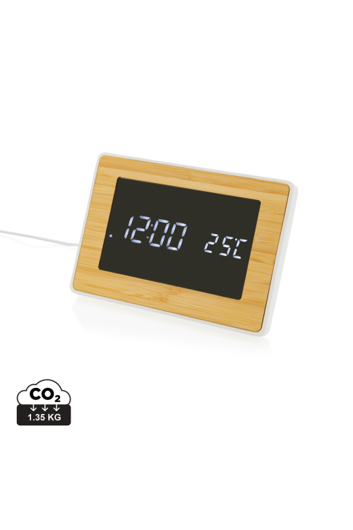 Horloge LED en bambou et plastique RCS Utah