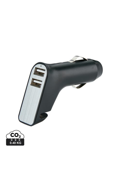 Double chargeur allume-cigare avec coupe-ceinture et marteau