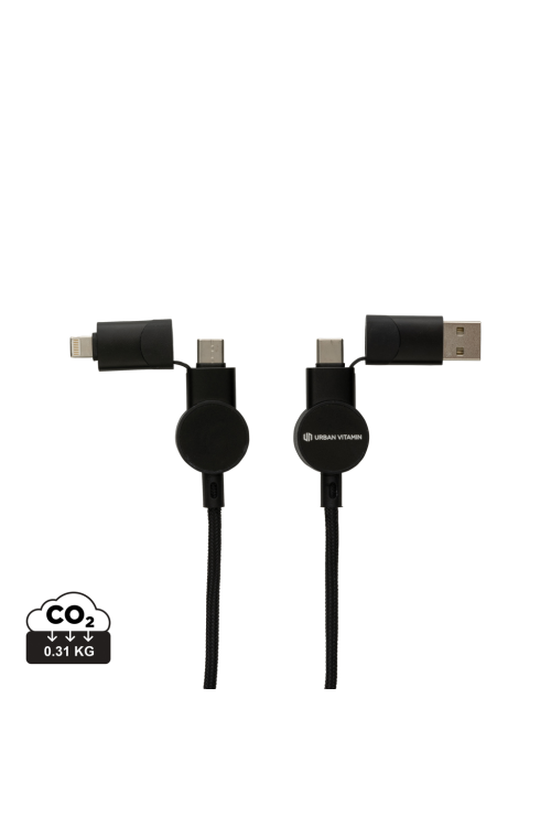 Câble Oakland 6-in-1 à charge 45W en plastique recyclé RCS