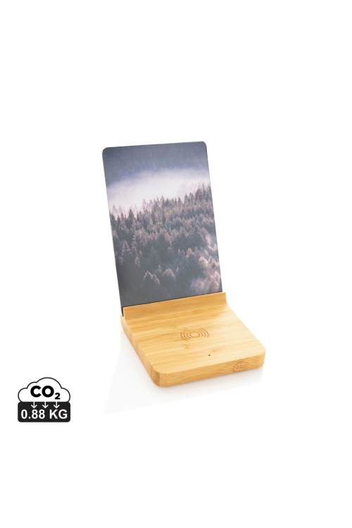 Cadre photo avec chargeur sans fil 5W en bambou