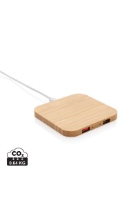Chargeur sans fil 5W et USB en bambou