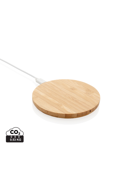 Chargeur sans fil 5W rond en bambou