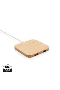 Chargeur sans fil 10W et avec ports USB en bambou