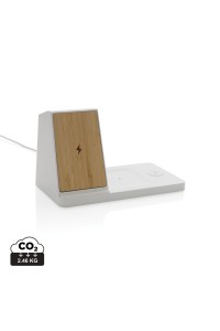 Chargeur 15W Ontario 3 en 1 plastique recyclé RCS et bambou