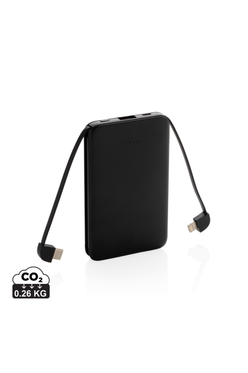 Batterie de secours 5000 mAh avec câbles intégrés