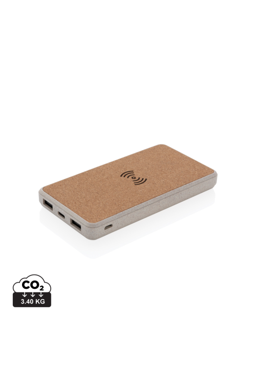 Powerbank 8000 mAh 5W en fibre de paille et liège