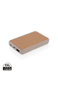 Powerbank 5000 mAh en fibre de paille de blé et liège