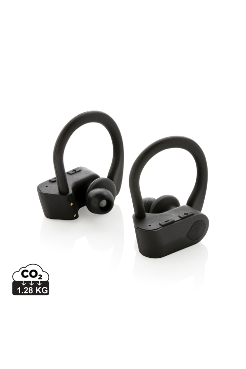 Ecouteurs sport TWS dans son boitier de charge