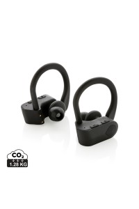 Ecouteurs sport TWS dans son boitier de charge