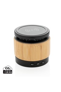 Enceinte 3W avec chargeur à induction en bambou