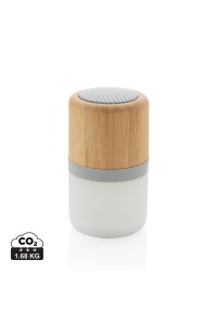 Enceinte 3W en bambou avec lumière d'ambiance