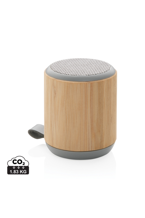 Enceinte sans fil 3W en bambou et tissu