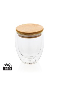 Verre double paroi 250ml avec couvercle en bambou