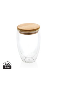Verre double paroi 350ml avec couvercle en bambou