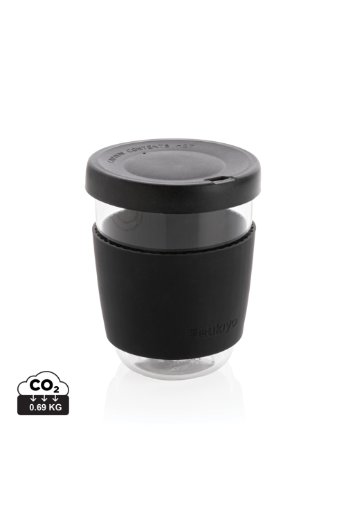 Verre 360ml avec couvercle et manchon en silicone Ukiyo