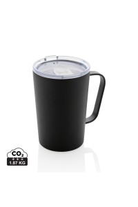 Tasse moderne en acier inoxydable recyclé RCS avec couvercle