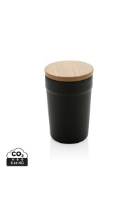 Mug 300ml en PP recyclé GRS avec couvercle en bambou