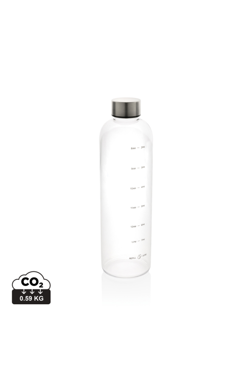Bouteille d'eau 1L avec suivi d'hydratation en rPET GRS