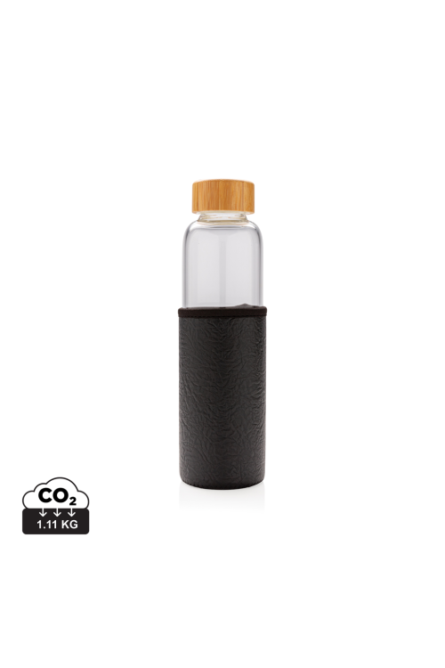 Bouteille en verre borosilicaté avec housse texturé
