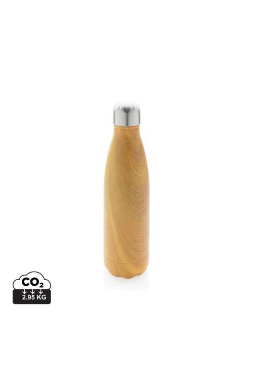 Bouteille isotherme en acier avec effet bois