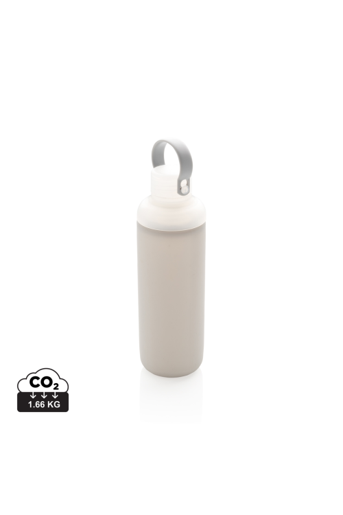 Bouteille d'eau en verre avec revêtement en silicone