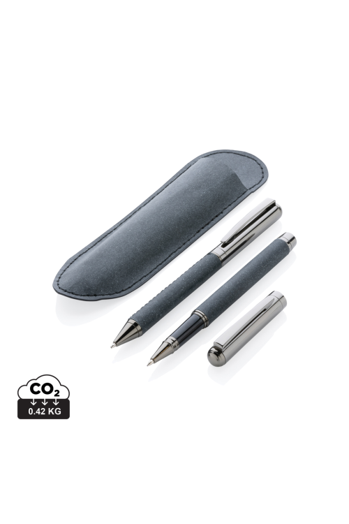 Parure de stylos en cuir recyclé