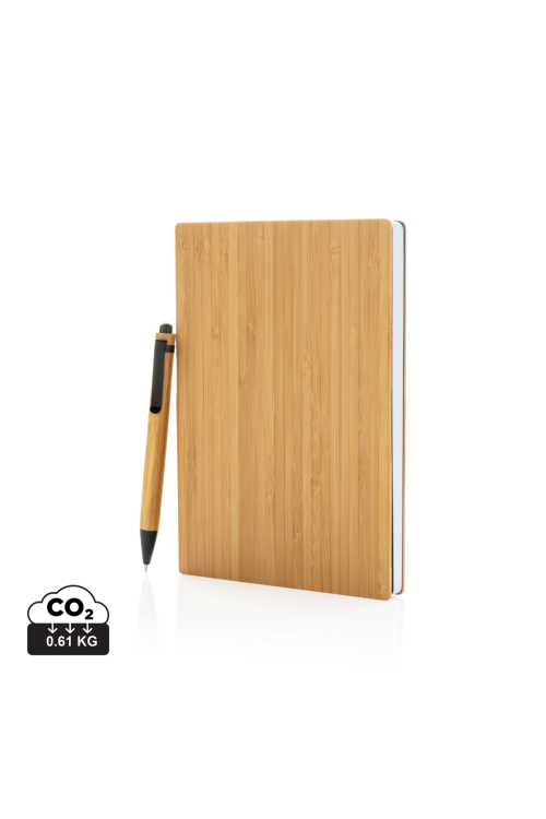 Set carnets de notes A5 et stylo en bambou