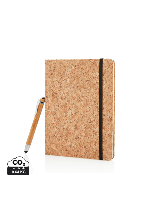 Carnet de notes en liège avec stylo en bambou A5