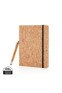 Carnet de notes en liège avec stylo en bambou A5