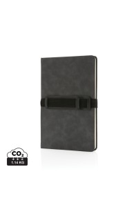 Carnet de notes A5 en PU avec porte téléphone et porte stylo