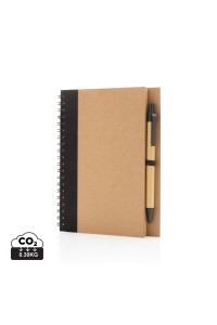 Cahier à spirales kraft avec stylo