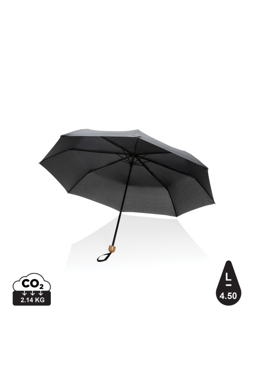 Mini parapluie 20.5" rPET 190T poignée bambou Impact AWARE™