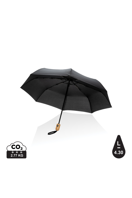 Parapluie 21" automatique rPET 190T et bambou Impact AWARE™