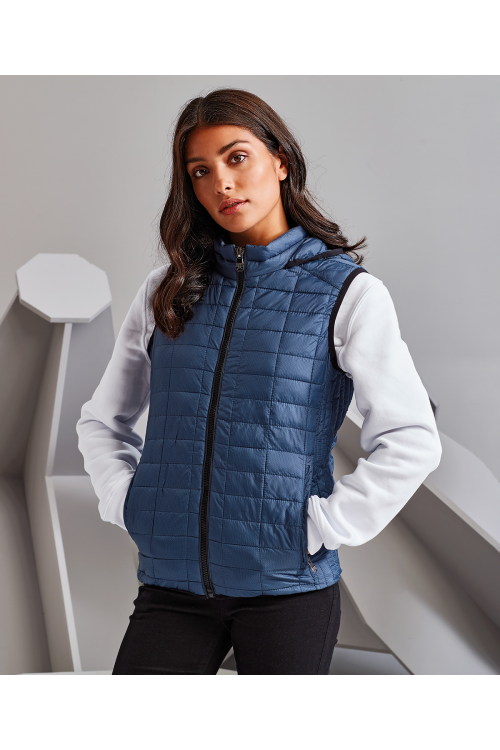 Doudoune à capuche sans manches Honeycomb femme