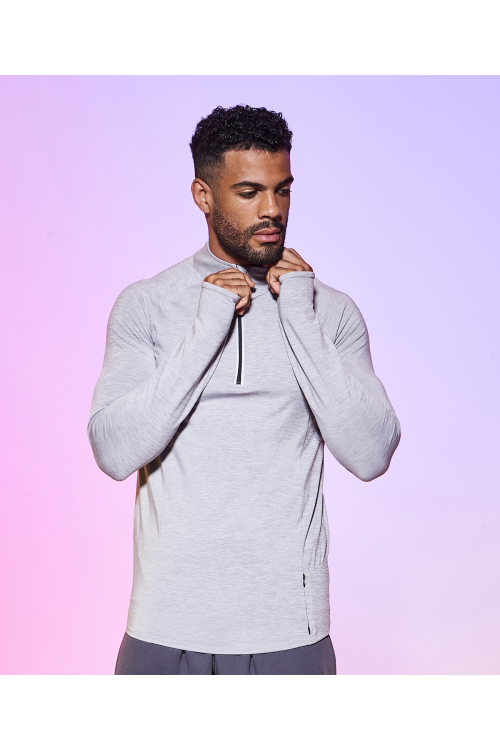 Haut demi-zippé décontracté manches longues