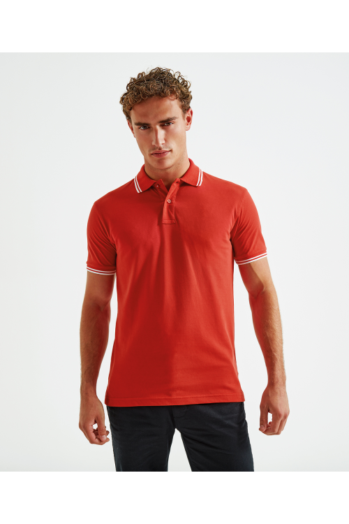 Polo passepoilé coupe classique homme - col contrasté